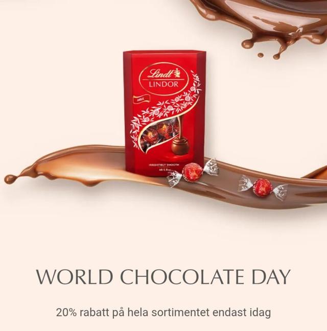 20% på allt hos Lindt choklad (Bara idag)