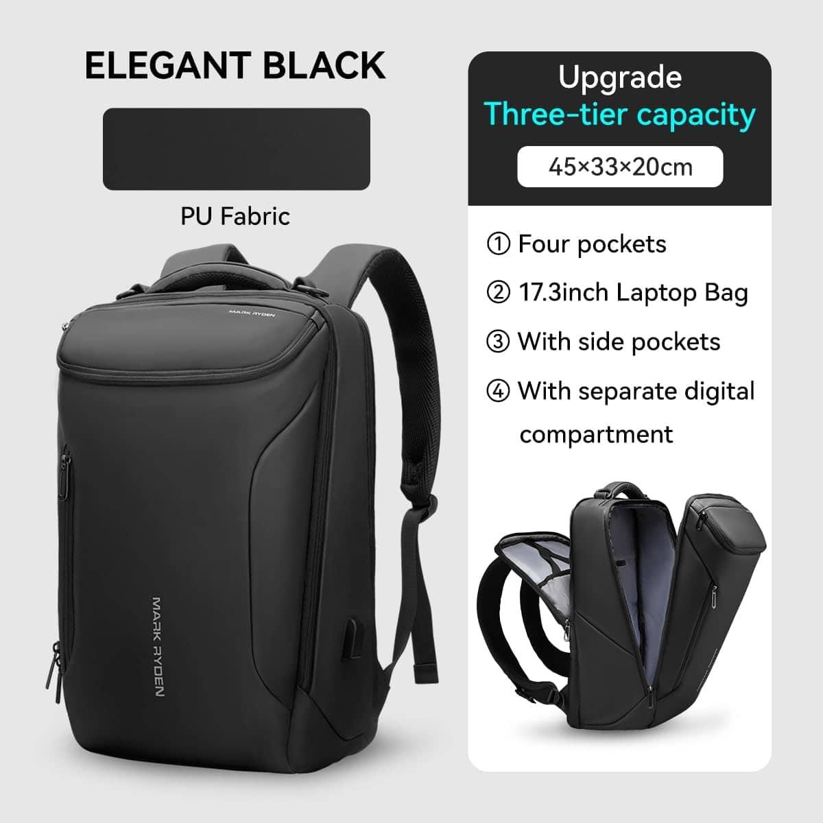 Mark Ryden vattentät ryggsäck, med USB-Port och laptopfack