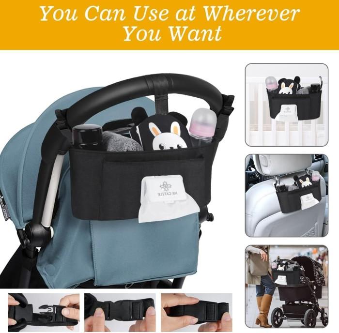Universal Vicloon Barnvagns Organizer med Våtservettsfack
