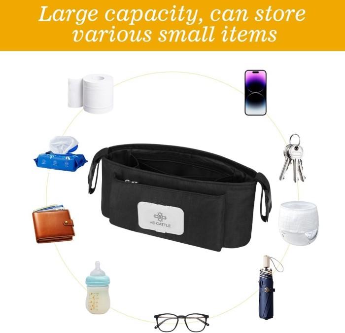 Universal Vicloon Barnvagns Organizer med Våtservettsfack
