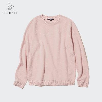 100 % CASHMERE 3D KNIT SEAMLESS CREW NECK JUMPER