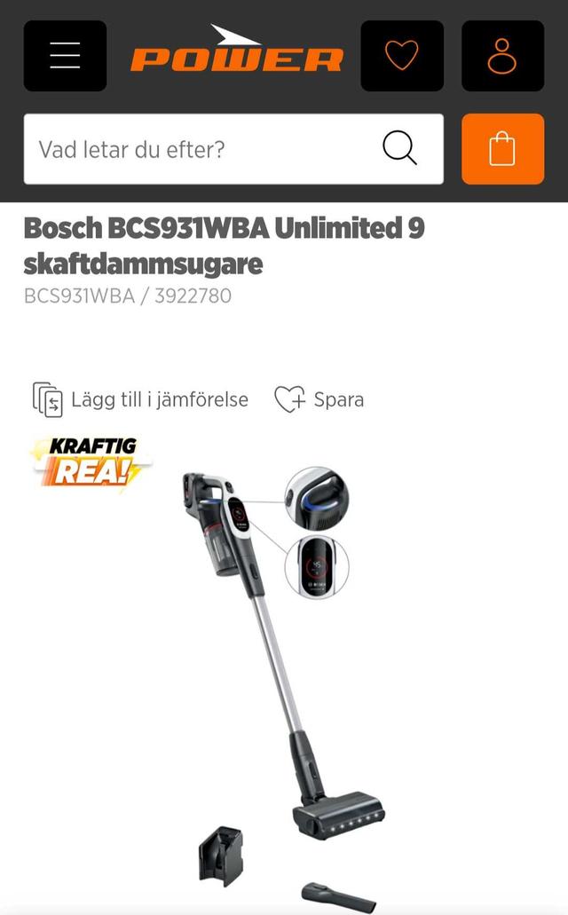 Bosch BCS931WBA Unlimited 9 Handdammsugare