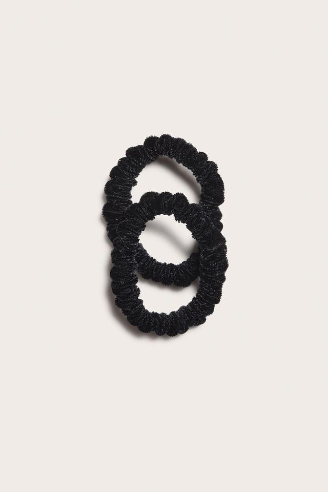 Velour Scrunchies 2-Pack - Black, Women's