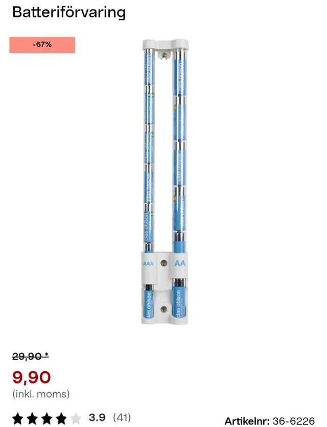 Batteriorganiserare från Clas Ohlson