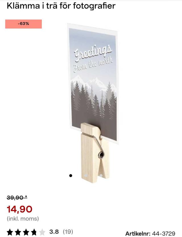Träklämma för Fotografier