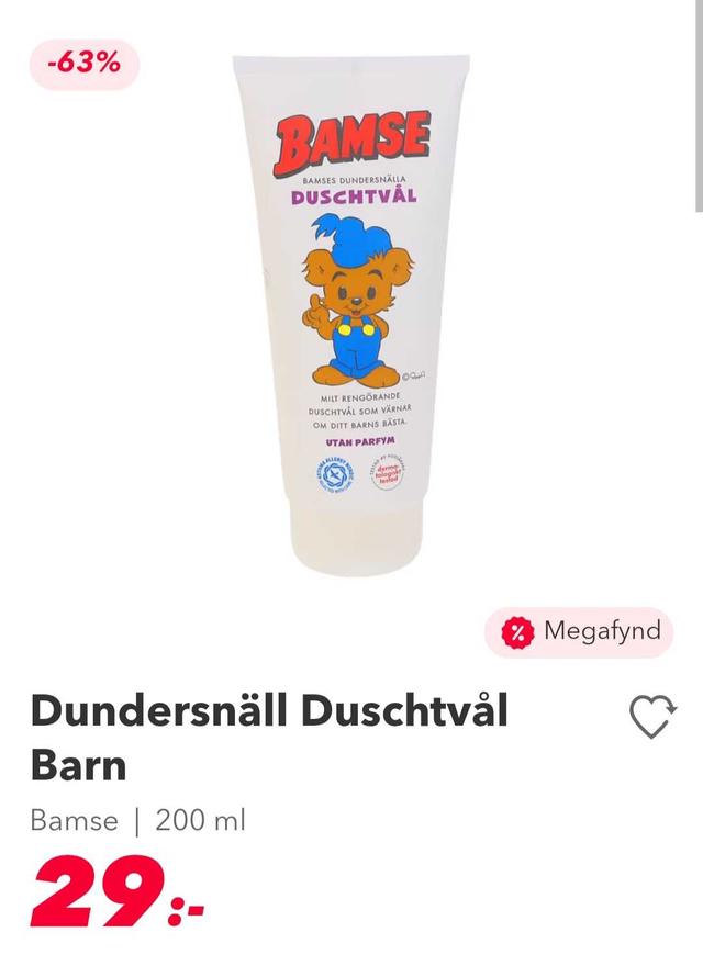 Dundersnäll Duschtvål för Barn, 200 ml