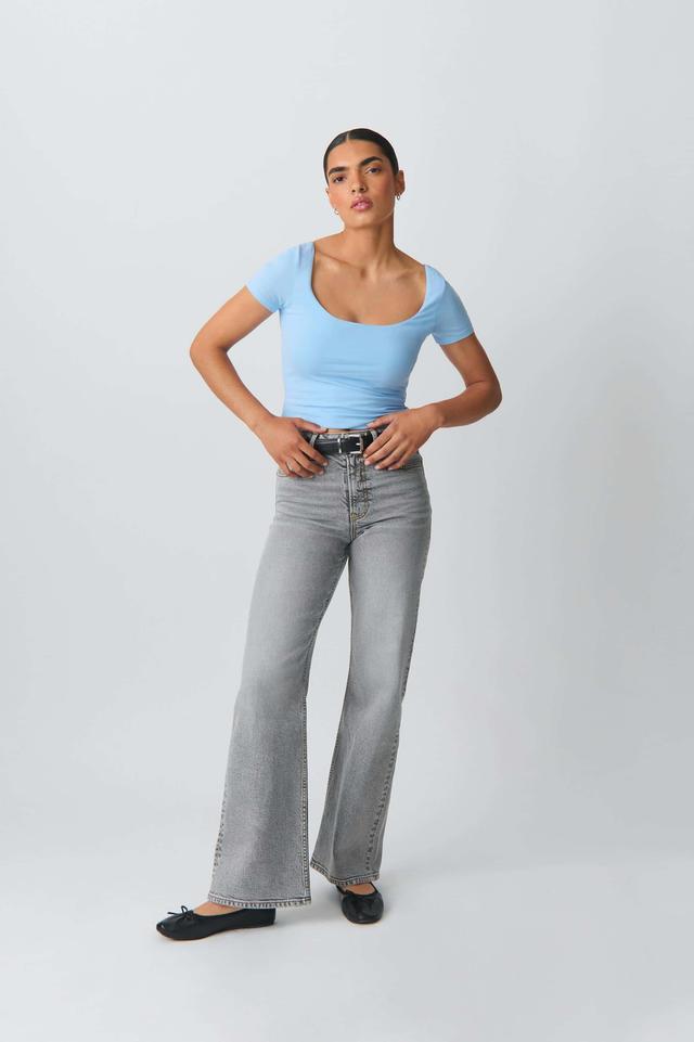 Comfy Wide-Leg Gray Jeans for Women