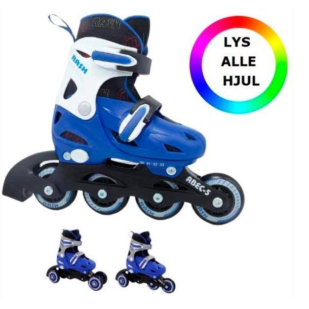 RASK blå LED 3 i 1 rullskridskor