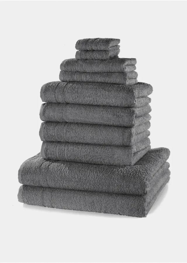 Lyxigt Handduksset 10-pack i Antracit