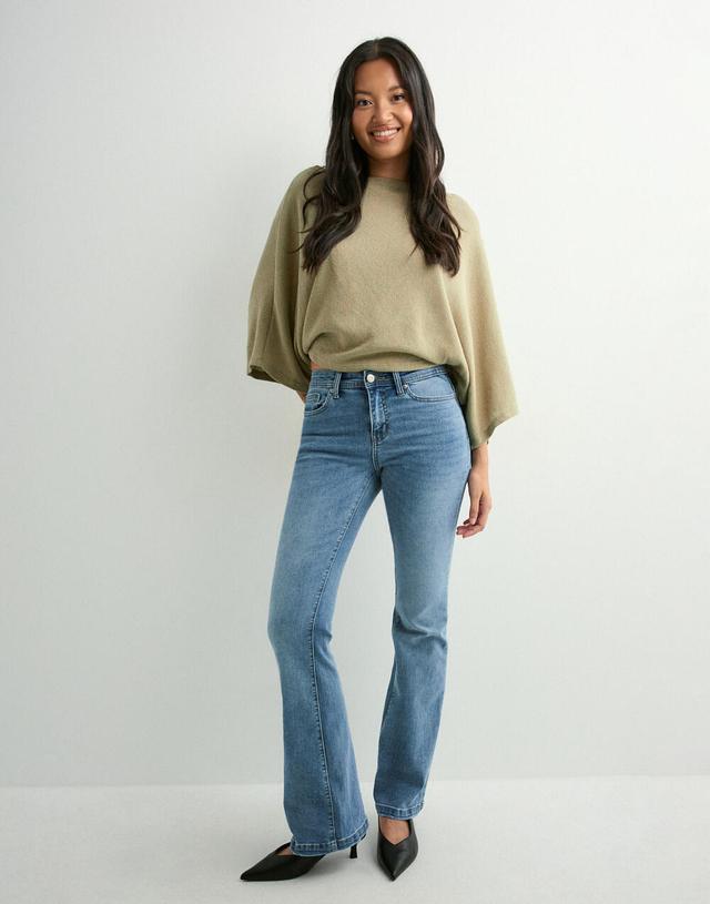 Only Mid Waist Flared Jeans - Medium Blue