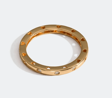 Ring i 18k guldpläterat silver med Zirconia