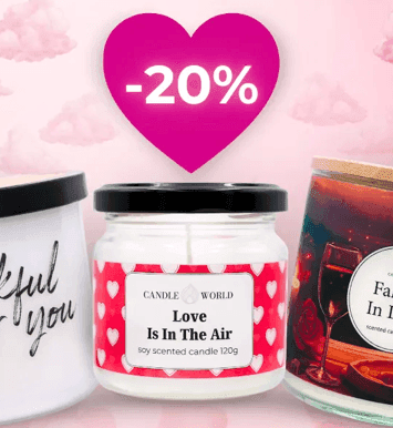 20 % alla hjärtans dag-rabatt hos Candle World
