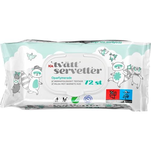Oparfymerade Baby Tvättservetter 72-pack