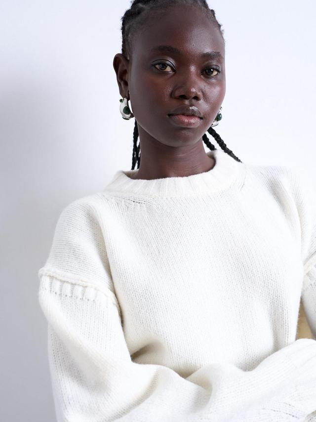 TSSALLY White Clear Pullover Top