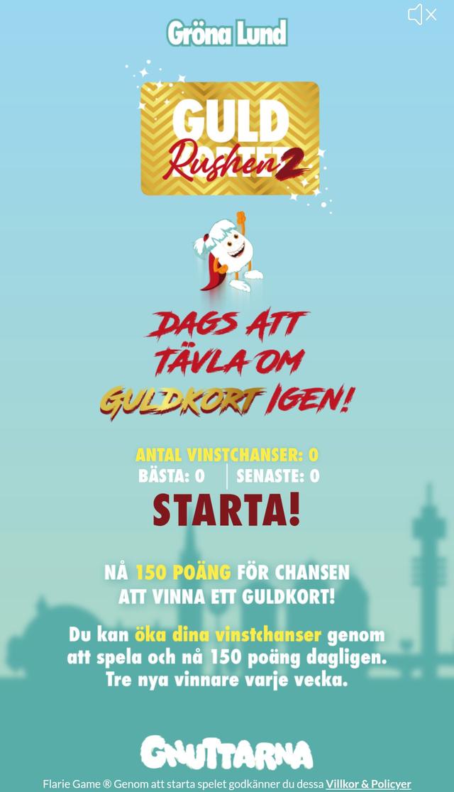 Spela Guldrushen och tävla om Guldkort!