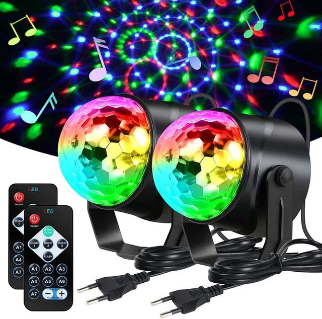 URAQT 7-Color RGB Disco Ball Lights