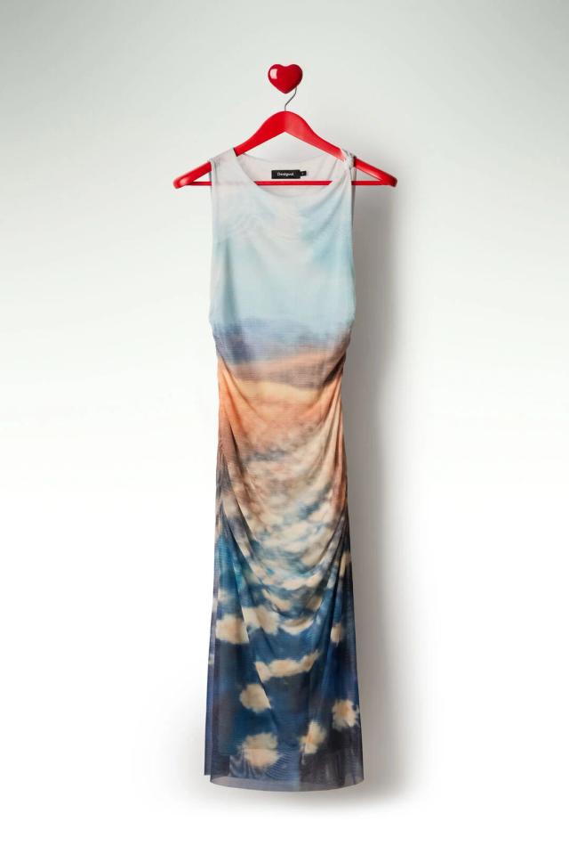 Multicolour Draped Waterlily Women's Dress