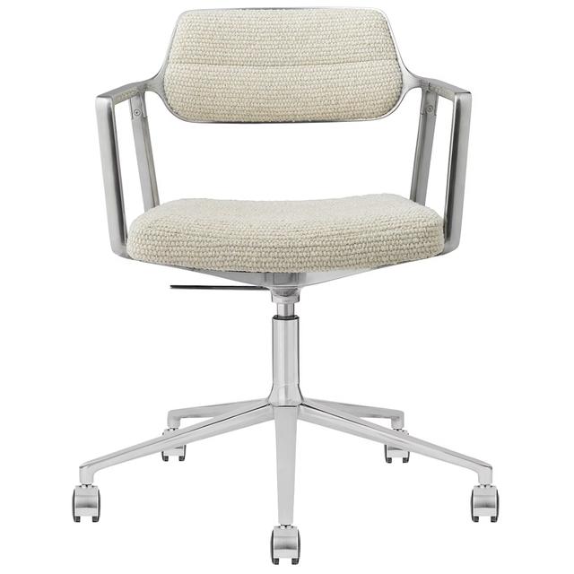 Snurrstol Med Hjul I Polerad Aluminium