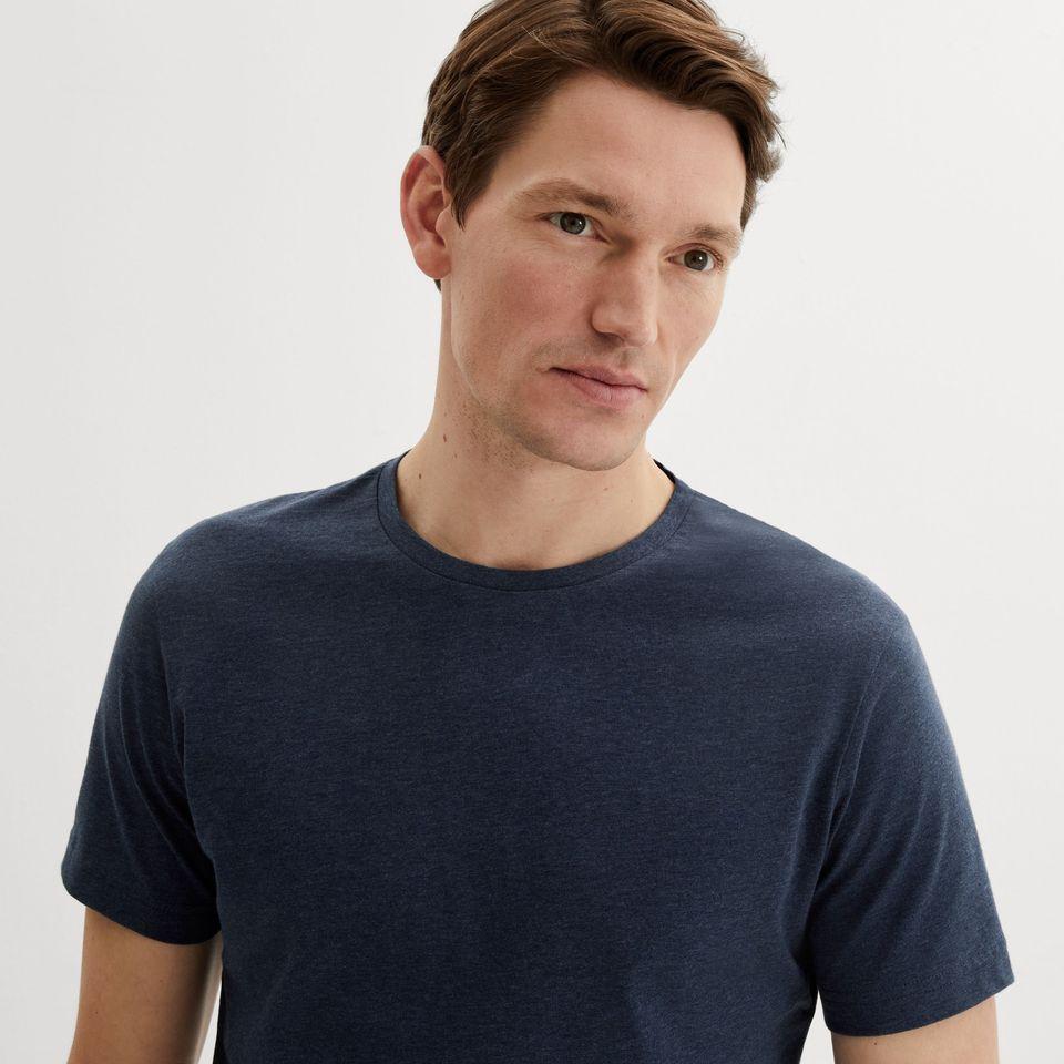 Indigoblå melerad herr t-shirt