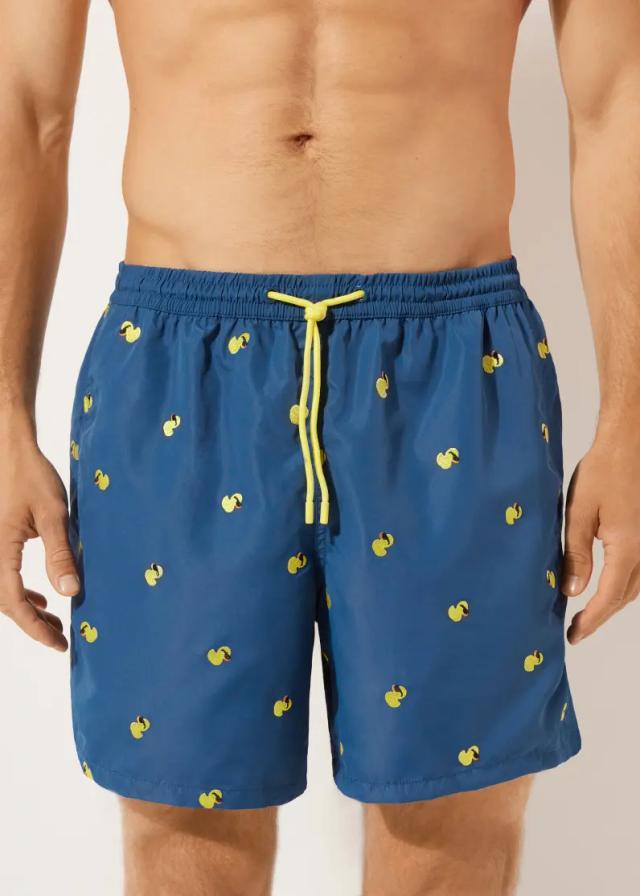 Stilrena mönstrade badshorts för herr