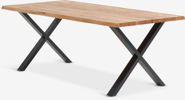 Matbord ROSLEV 95×200 Natur Ek Svart