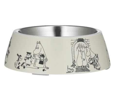 Hundmatskål med Mumin-motiv hos Dogman and friends