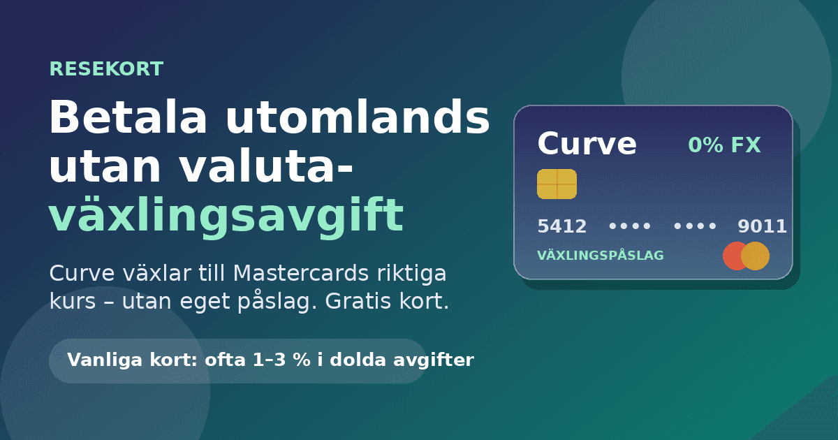Curve – slipp valutaväxlingsavgiften utomlands