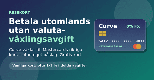 Curve – slipp valutaväxlingsavgiften utomlands