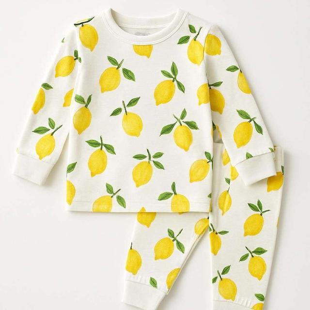 Bomullspyjamas med tryck - Vit/Citroner - BARN | H&M SE