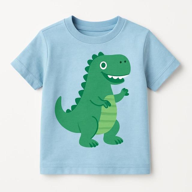 T-shirt med tryck - Ljusblå/Dinosaurier - BARN | H&M SE