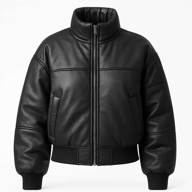 En bomberjacka i läderimitation - Svart - DAM | H&M SE
