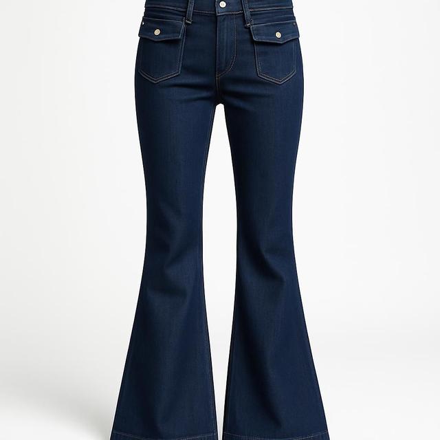 Chunky Low Flare Jeans Blå