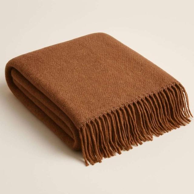 Bloomingville Dorell Brown Throw Blanket