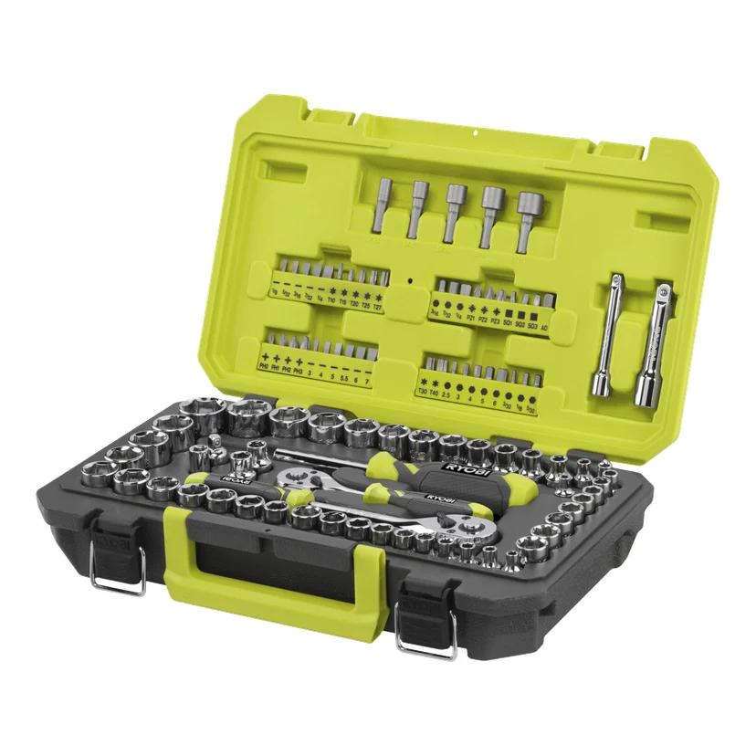 Ryobi hylsnyckelsats 97 delar 3/8” 1/4”