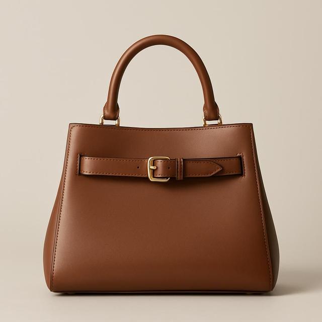 Elegant brun handväska med bältdetalj