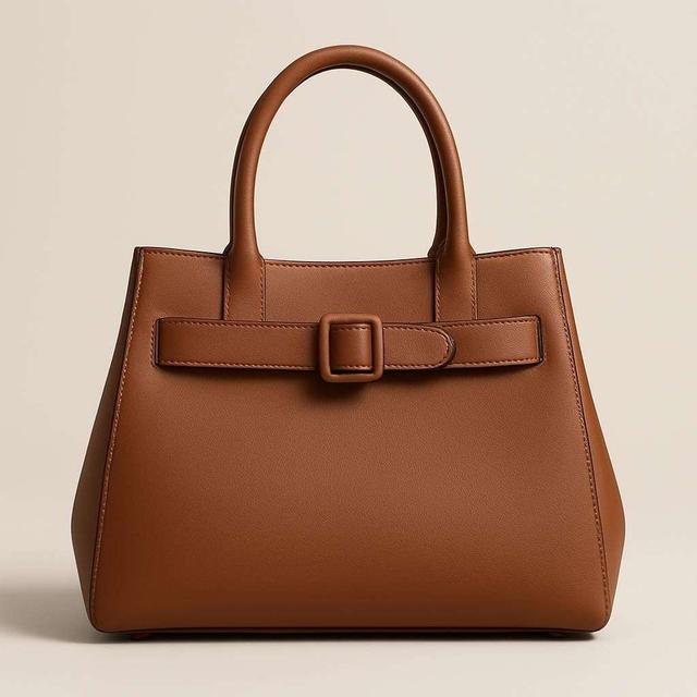 Elegant brun väska med bältdetalj