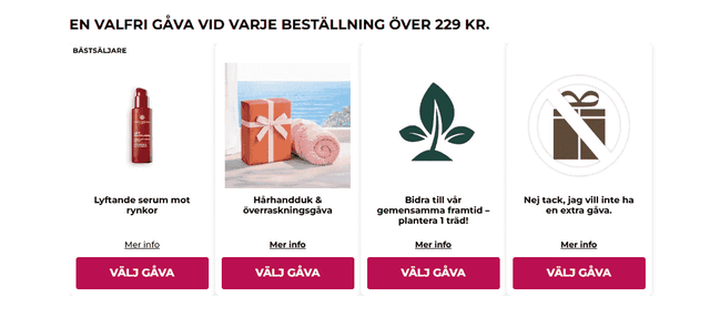 Gåvor utan extra kostnad från Yves Rocher
