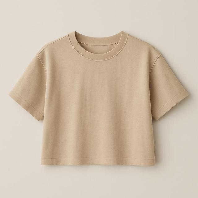 Beige Boxy Tee for Women - Gina Tricot