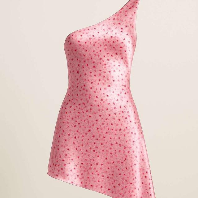 Malina Marisa Asymmetrical Satin Dress - Pink