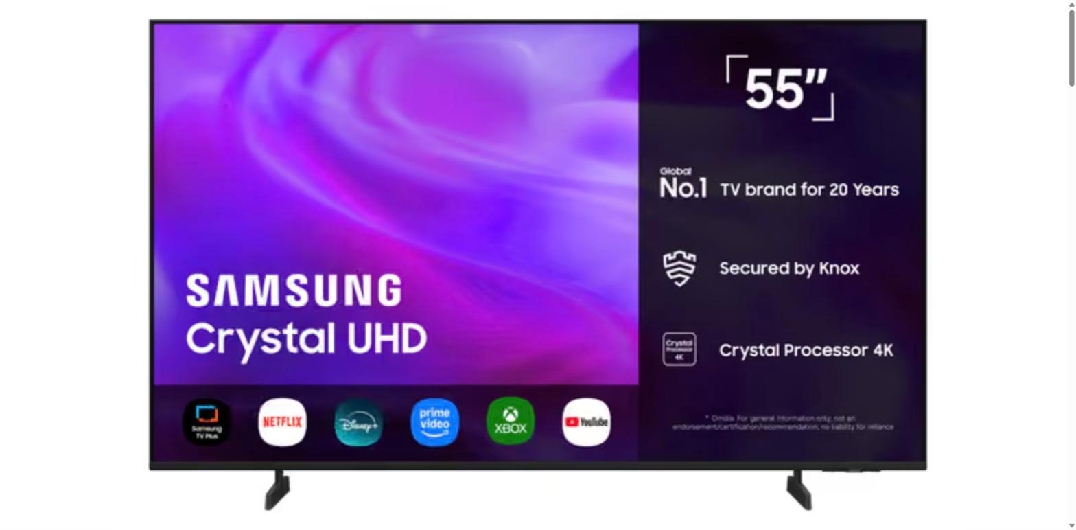 Samsung 55 tum Crystal UHD 4K Smart-TV för 4 749 kr hos Elgiganten