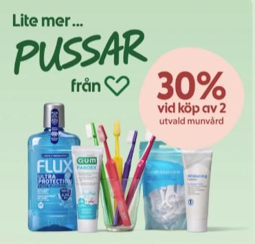30% rabatt vid köp av 2 på utvald munvård