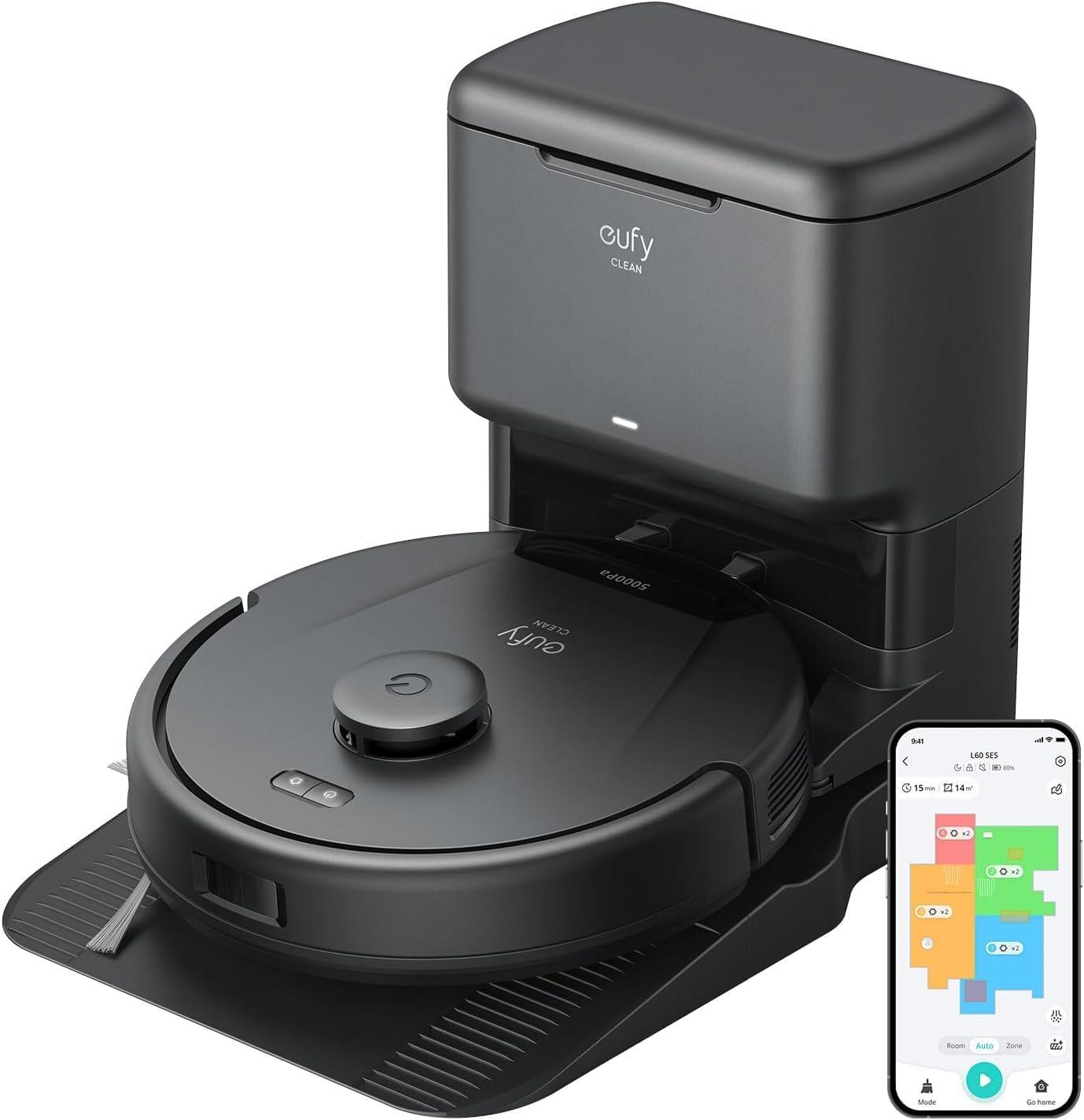 eufy L60 robotdammsugare med sugstation (renoverad) för 1 790 kr hos Amazon