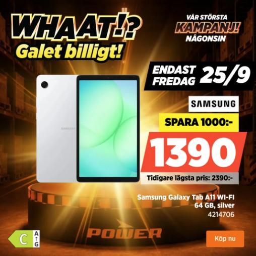 Samsung Galaxy Tab A11 Wi-Fi 64 GB för 1 390 kr - endast idag!
