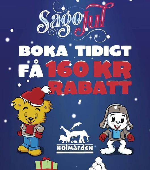 Boka tidigt: upp till 160 kr rabatt på Sagojul hos Kolmården