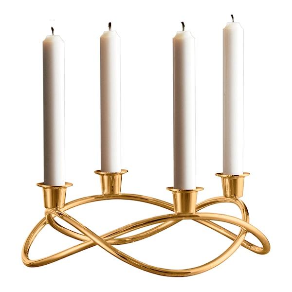 Lucka 7 - Georg Jensen Season Ljusstake 4-armad 26 cm Guld blank - Cervera