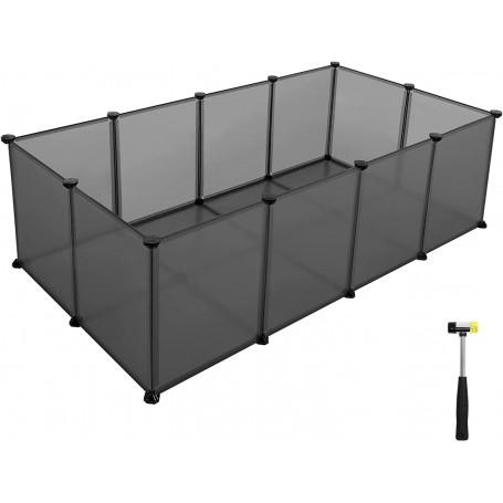 DIY Grå Husdjurs Lekhage 143x73x46cm