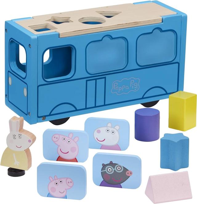 Bra pris på Peppa Pig Wooden School Bus Sorter