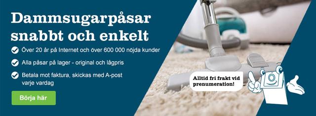 Dammsugarpåsar.nu - fri frakt över 149 kr