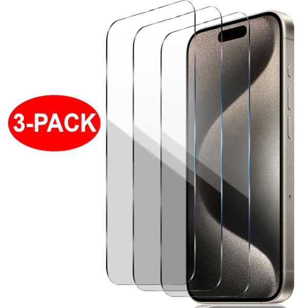 iPhone 15 Härdat Glas Skärmskydd, 3-Pack