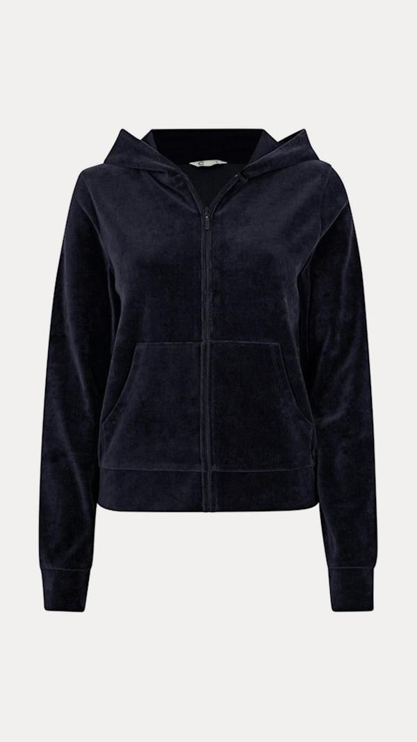 Women's Dark Blue Velour Hoodie